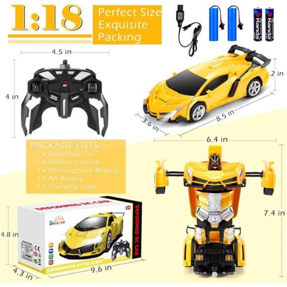 Remote Control Car - Transform Robot RC Cars Contains All Batteries: One-Button - Picture 5 of 7